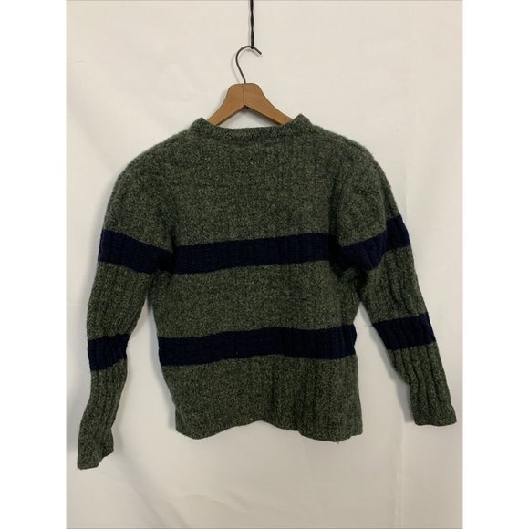 Structure Womens Pure lambs Wool Vintage v neck striped pullover - Picture 4 of 5